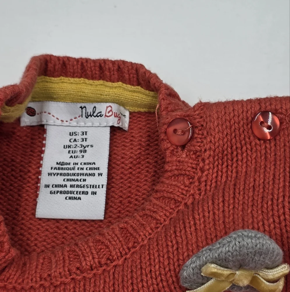 Nula Bug Fall Fox sweater dress size 3T